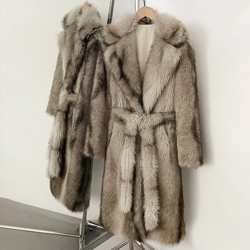 Fur Coat Eco-friendly Artificial Fur Coat Faux Fur Jacket Lapel Covered Button Loose Casual Women Coats Women's Winter Jacket