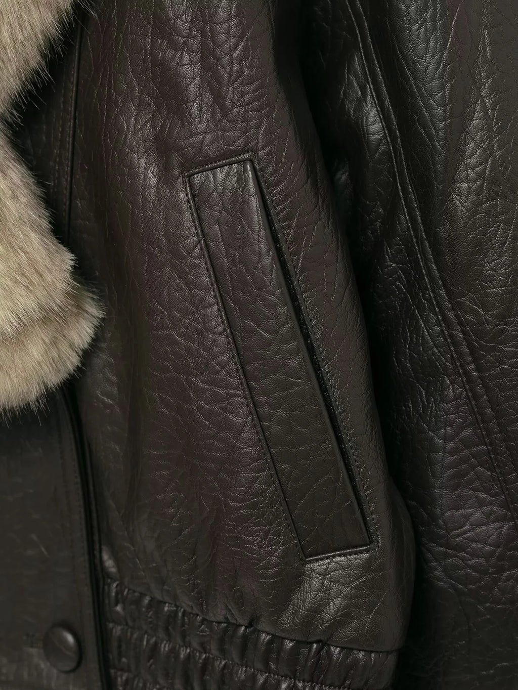 TFMLN 2025 Winter Women Loose Faux Leather Jacket Fashion Removed Big Fur Collar Causal Coat High Street Double Breasted Outwear