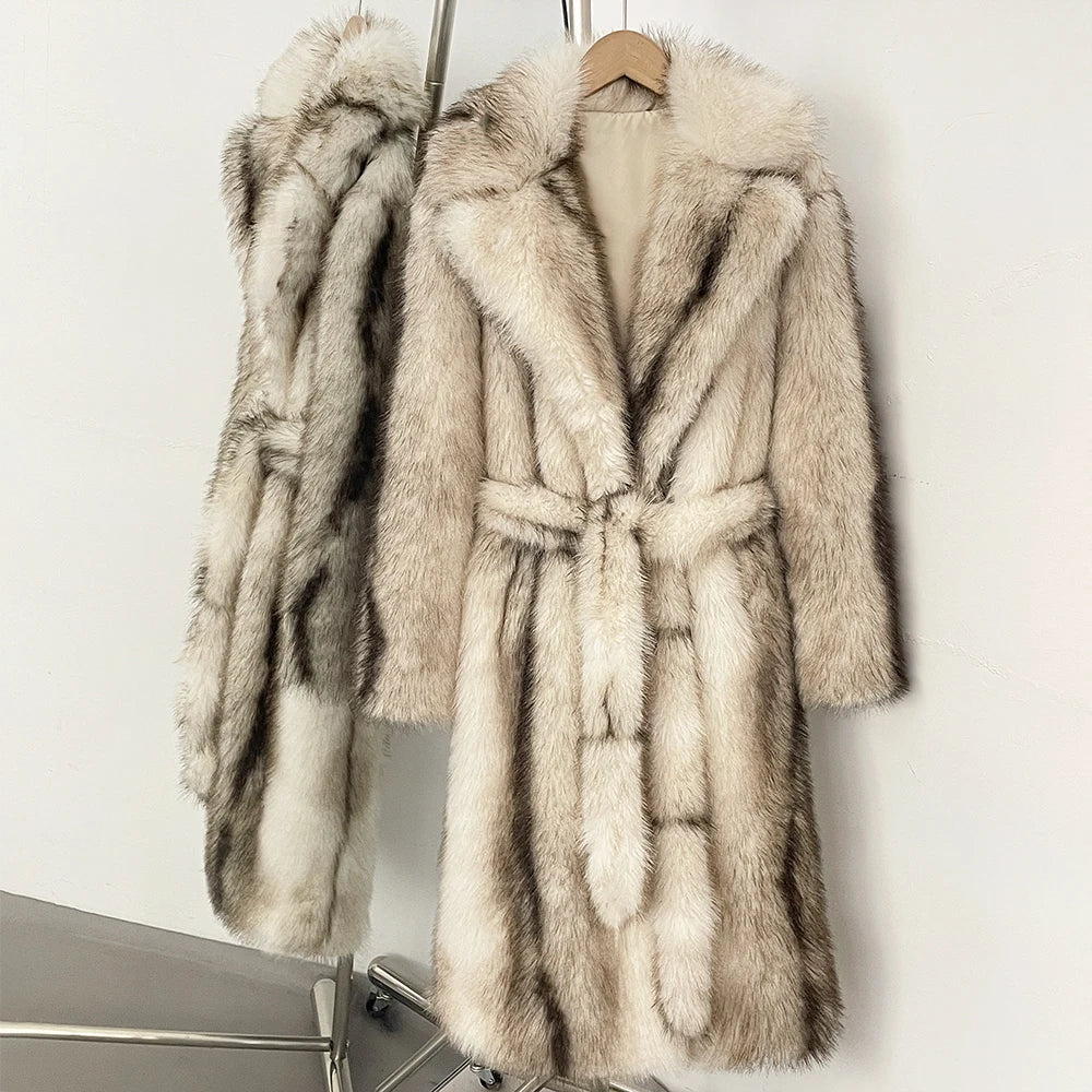 Fur Coat Eco-friendly Artificial Fur Coat Faux Fur Jacket Lapel Covered Button Loose Casual Women Coats Women's Winter Jacket