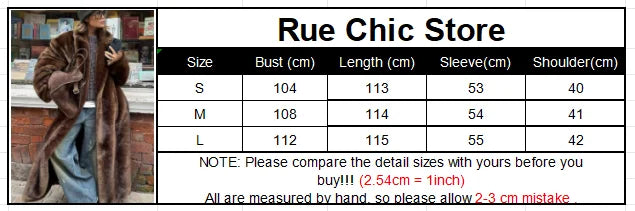 Women Faux Fur Overcoat Luxury Chic Fashion Lapel Long Sleeve Loose Fluffy Coat Lady Winter Warm Elegant Street Outerwear New