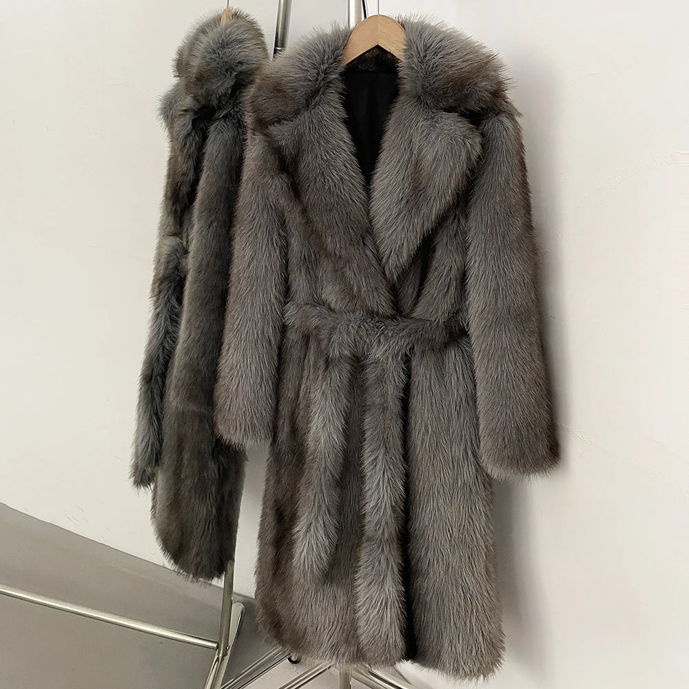 Fur Coat Eco-friendly Artificial Fur Coat Faux Fur Jacket Lapel Covered Button Loose Casual Women Coats Women's Winter Jacket