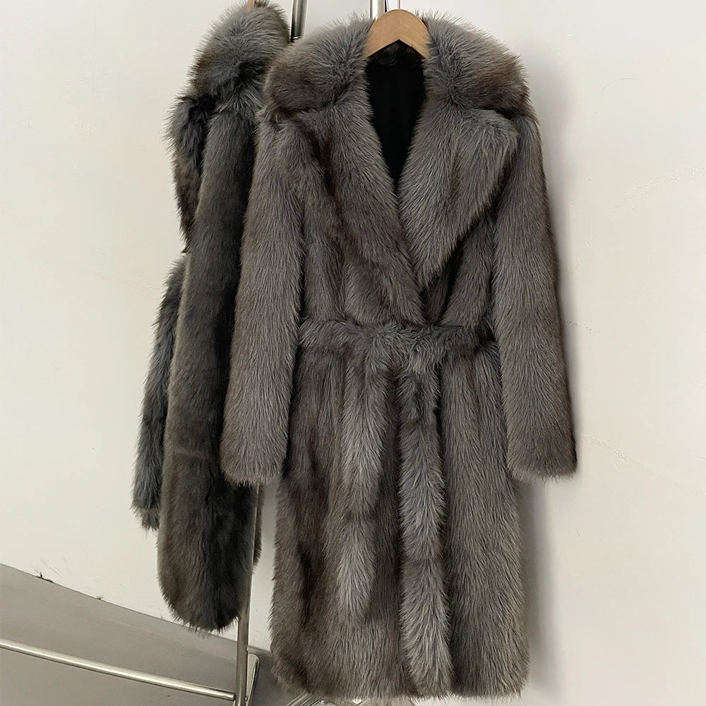 Fur Coat Eco-friendly Artificial Fur Coat Faux Fur Jacket Lapel Covered Button Loose Casual Women Coats Women's Winter Jacket
