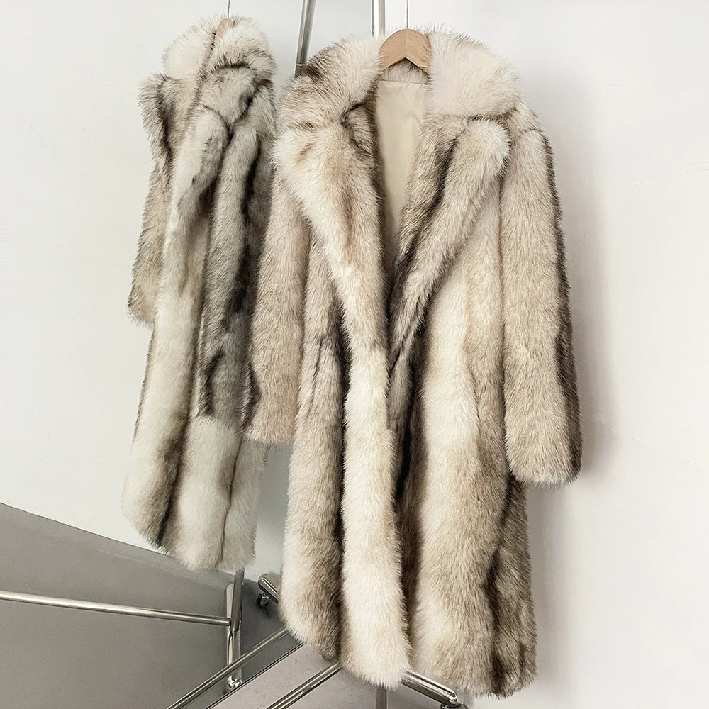 Fur Coat Eco-friendly Artificial Fur Coat Faux Fur Jacket Lapel Covered Button Loose Casual Women Coats Women's Winter Jacket