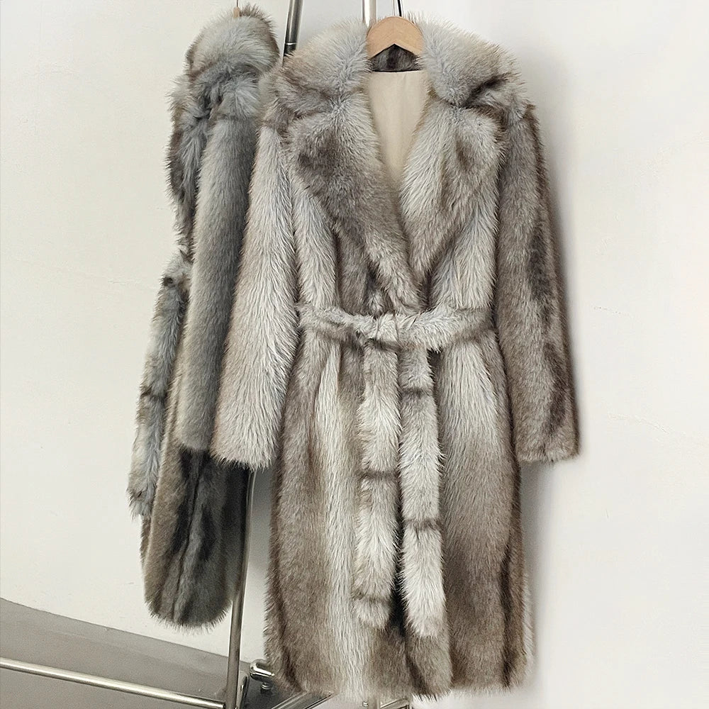 Fur Coat Eco-friendly Artificial Fur Coat Faux Fur Jacket Lapel Covered Button Loose Casual Women Coats Women's Winter Jacket